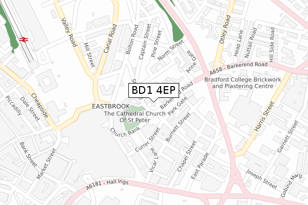 BD1 4EP map - large scale - OS Open Zoomstack (Ordnance Survey)