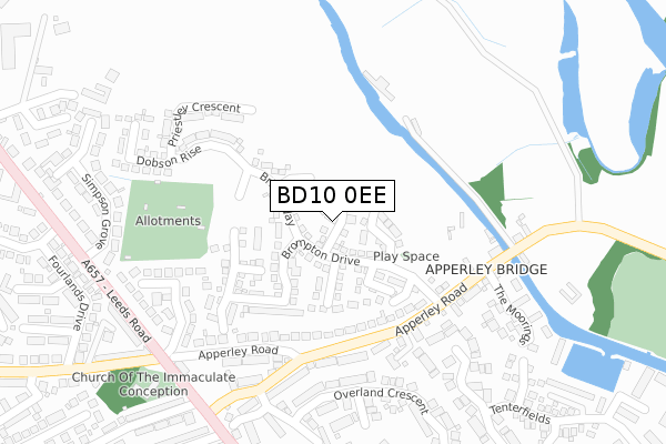 BD10 0EE map - large scale - OS Open Zoomstack (Ordnance Survey)