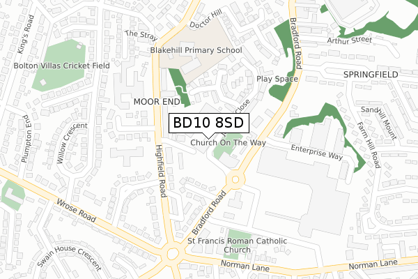 BD10 8SD map - large scale - OS Open Zoomstack (Ordnance Survey) BD10 8SD map - large scale - OS Open Zoomstack (Ordnance Survey)