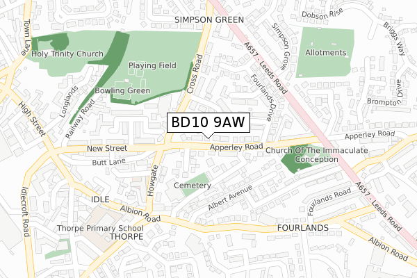 BD10 9AW map - large scale - OS Open Zoomstack (Ordnance Survey) BD10 9AW map - large scale - OS Open Zoomstack (Ordnance Survey)