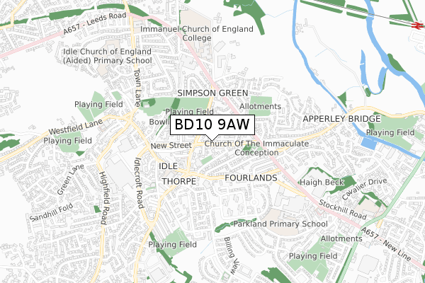 BD10 9AW map - small scale - OS Open Zoomstack (Ordnance Survey) BD10 9AW map - small scale - OS Open Zoomstack (Ordnance Survey)