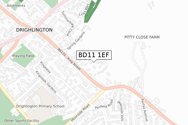 BD11 1EF map - large scale - OS Open Zoomstack (Ordnance Survey)