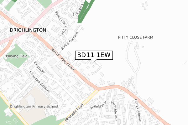 BD11 1EW map - large scale - OS Open Zoomstack (Ordnance Survey)