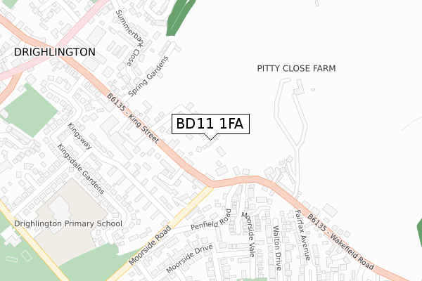 BD11 1FA map - large scale - OS Open Zoomstack (Ordnance Survey)