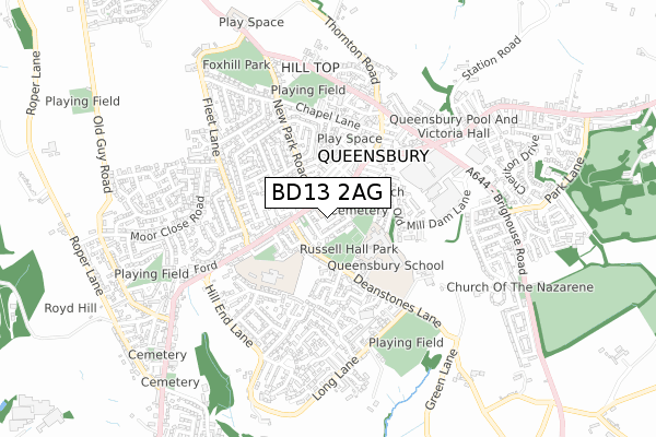BD13 2AG map - small scale - OS Open Zoomstack (Ordnance Survey) BD13 2AG map - small scale - OS Open Zoomstack (Ordnance Survey)
