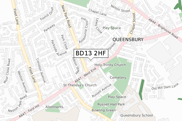 BD13 2HF map - large scale - OS Open Zoomstack (Ordnance Survey) BD13 2HF map - large scale - OS Open Zoomstack (Ordnance Survey)