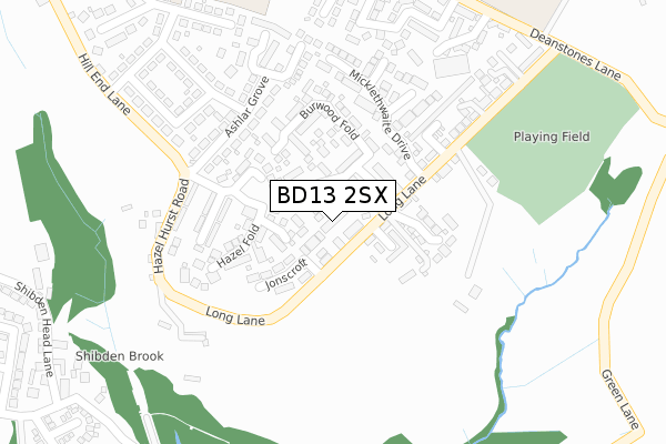 BD13 2SX map - large scale - OS Open Zoomstack (Ordnance Survey) BD13 2SX map - large scale - OS Open Zoomstack (Ordnance Survey)