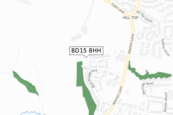 BD15 8HH map - large scale - OS Open Zoomstack (Ordnance Survey) BD15 8HH map - large scale - OS Open Zoomstack (Ordnance Survey)