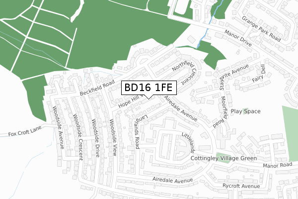 BD16 1FE map - large scale - OS Open Zoomstack (Ordnance Survey) BD16 1FE map - large scale - OS Open Zoomstack (Ordnance Survey)