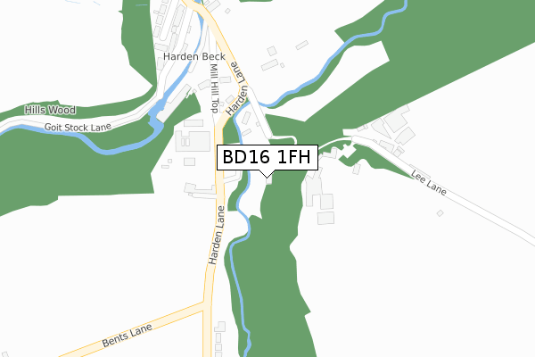 BD16 1FH map - large scale - OS Open Zoomstack (Ordnance Survey) BD16 1FH map - large scale - OS Open Zoomstack (Ordnance Survey)
