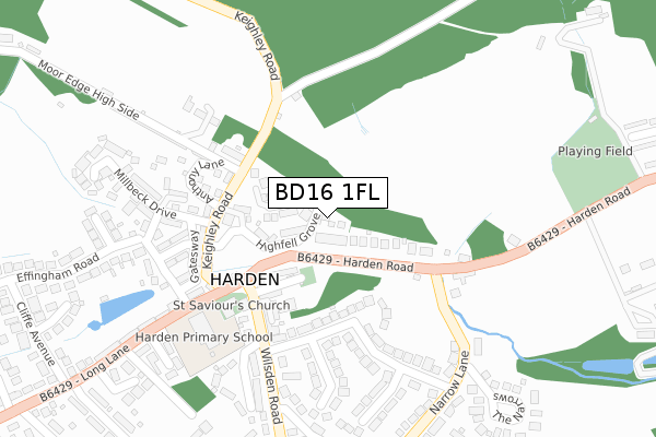 BD16 1FL map - large scale - OS Open Zoomstack (Ordnance Survey) BD16 1FL map - large scale - OS Open Zoomstack (Ordnance Survey)