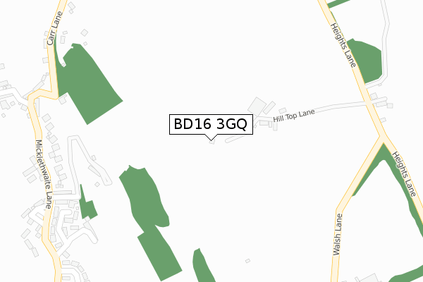 BD16 3GQ map - large scale - OS Open Zoomstack (Ordnance Survey) BD16 3GQ map - large scale - OS Open Zoomstack (Ordnance Survey)