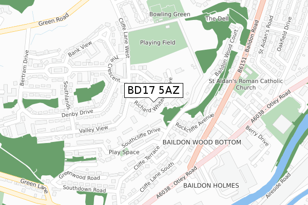 BD17 5AZ map - large scale - OS Open Zoomstack (Ordnance Survey)