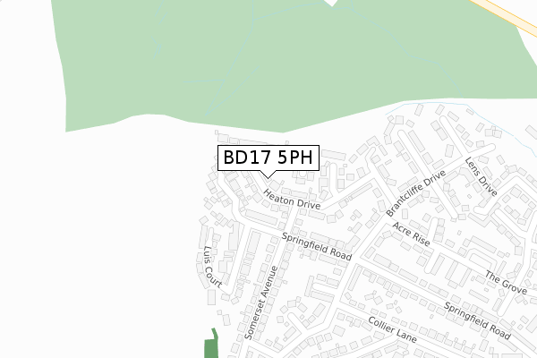 BD17 5PH map - large scale - OS Open Zoomstack (Ordnance Survey) BD17 5PH map - large scale - OS Open Zoomstack (Ordnance Survey)