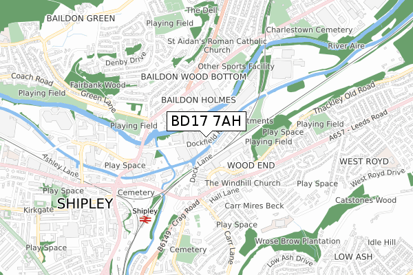 BD17 7AH map - small scale - OS Open Zoomstack (Ordnance Survey) BD17 7AH map - small scale - OS Open Zoomstack (Ordnance Survey)