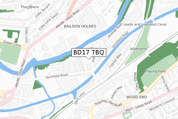 BD17 7BQ map - large scale - OS Open Zoomstack (Ordnance Survey) BD17 7BQ map - large scale - OS Open Zoomstack (Ordnance Survey)
