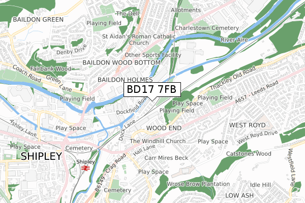 BD17 7FB map - small scale - OS Open Zoomstack (Ordnance Survey) BD17 7FB map - small scale - OS Open Zoomstack (Ordnance Survey)