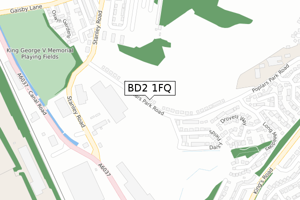 BD2 1FQ map - large scale - OS Open Zoomstack (Ordnance Survey)