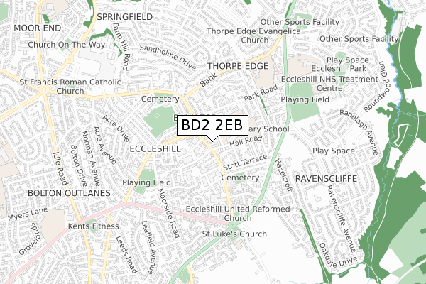 BD2 2EB map - small scale - OS Open Zoomstack (Ordnance Survey) BD2 2EB map - small scale - OS Open Zoomstack (Ordnance Survey)