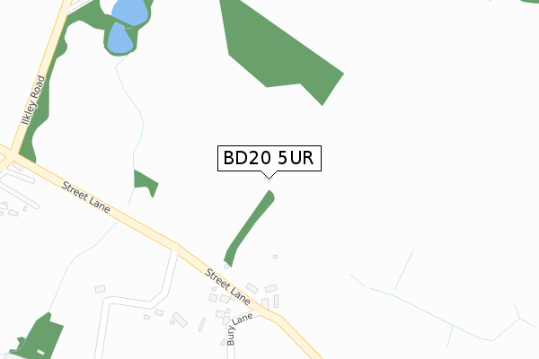 BD20 5UR map - large scale - OS Open Zoomstack (Ordnance Survey)