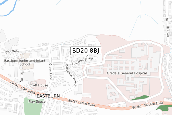 BD20 8BJ map - large scale - OS Open Zoomstack (Ordnance Survey)