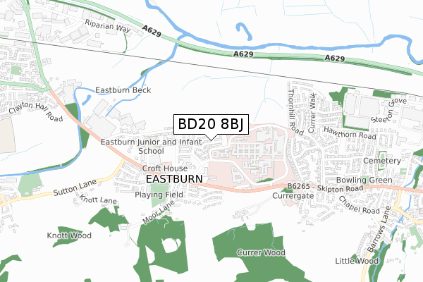 BD20 8BJ map - small scale - OS Open Zoomstack (Ordnance Survey)