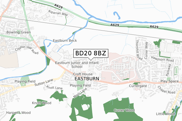 BD20 8BZ map - small scale - OS Open Zoomstack (Ordnance Survey) BD20 8BZ map - small scale - OS Open Zoomstack (Ordnance Survey)