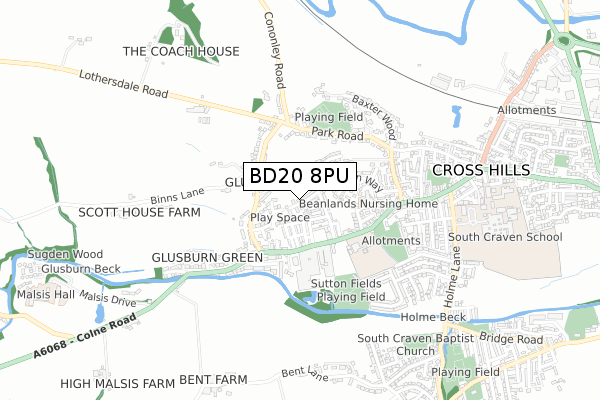 BD20 8PU map - small scale - OS Open Zoomstack (Ordnance Survey) BD20 8PU map - small scale - OS Open Zoomstack (Ordnance Survey)