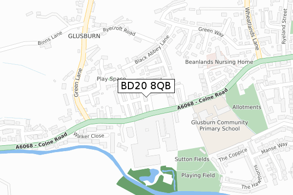 BD20 8QB map - large scale - OS Open Zoomstack (Ordnance Survey)