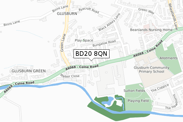 BD20 8QN map - large scale - OS Open Zoomstack (Ordnance Survey)