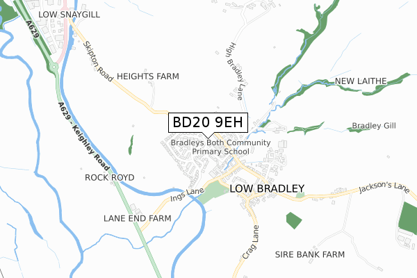 BD20 9EH map - small scale - OS Open Zoomstack (Ordnance Survey)