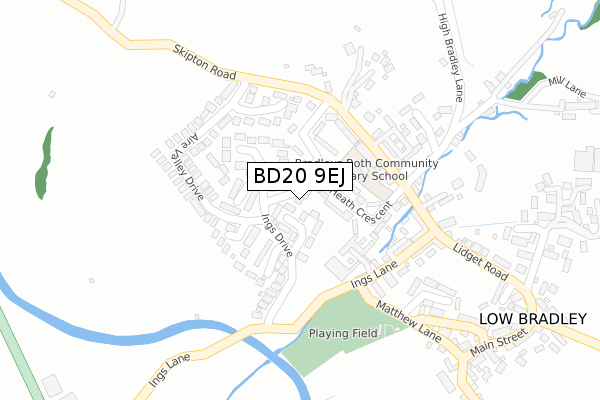 BD20 9EJ map - large scale - OS Open Zoomstack (Ordnance Survey)