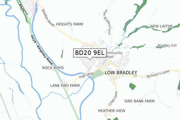 BD20 9EL map - small scale - OS Open Zoomstack (Ordnance Survey)