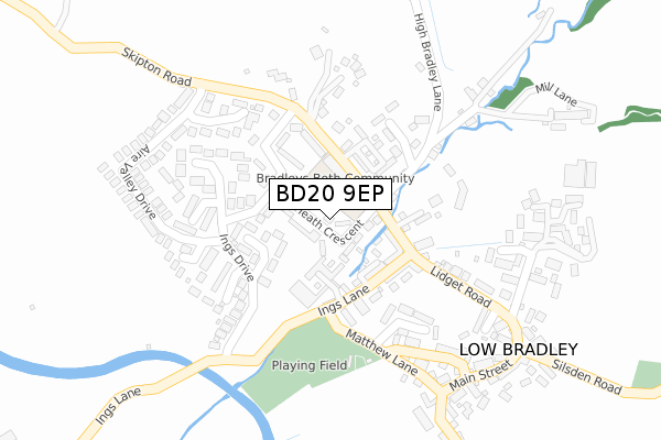 BD20 9EP map - large scale - OS Open Zoomstack (Ordnance Survey)