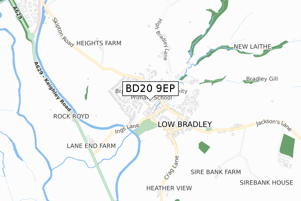 BD20 9EP map - small scale - OS Open Zoomstack (Ordnance Survey)
