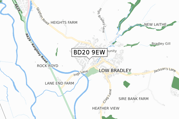 BD20 9EW map - small scale - OS Open Zoomstack (Ordnance Survey) BD20 9EW map - small scale - OS Open Zoomstack (Ordnance Survey)