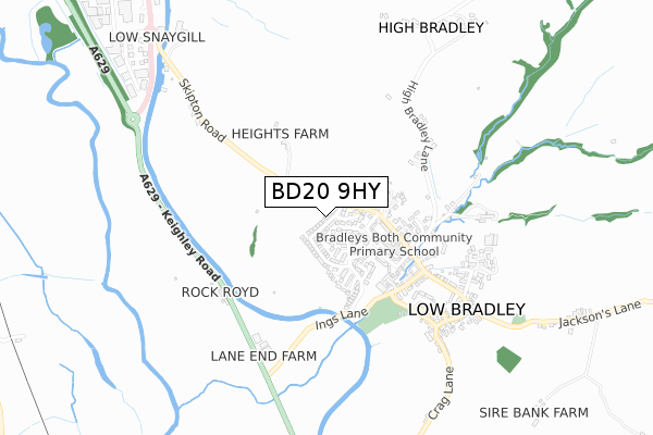 BD20 9HY map - small scale - OS Open Zoomstack (Ordnance Survey)