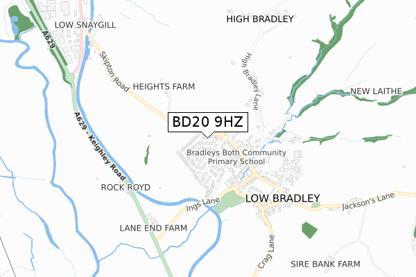 BD20 9HZ map - small scale - OS Open Zoomstack (Ordnance Survey)