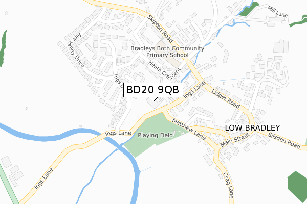 BD20 9QB map - large scale - OS Open Zoomstack (Ordnance Survey)