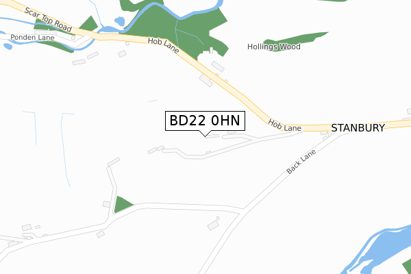 BD22 0HN map - large scale - OS Open Zoomstack (Ordnance Survey)