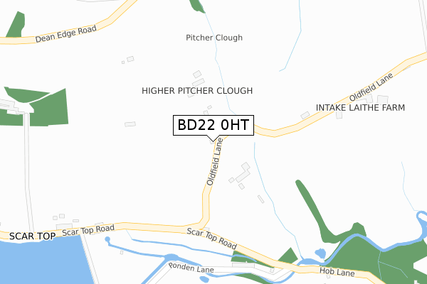 BD22 0HT map - large scale - OS Open Zoomstack (Ordnance Survey)