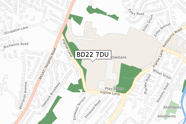 BD22 7DU map - large scale - OS Open Zoomstack (Ordnance Survey)