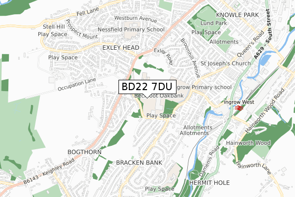 BD22 7DU map - small scale - OS Open Zoomstack (Ordnance Survey) BD22 7DU map - small scale - OS Open Zoomstack (Ordnance Survey)