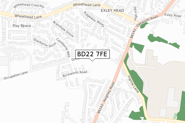 BD22 7FE map - large scale - OS Open Zoomstack (Ordnance Survey) BD22 7FE map - large scale - OS Open Zoomstack (Ordnance Survey)