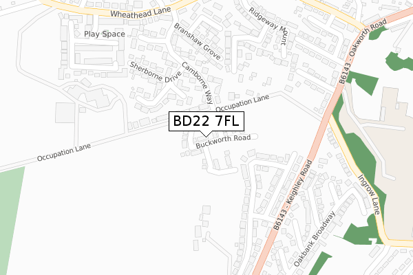 BD22 7FL map - large scale - OS Open Zoomstack (Ordnance Survey) BD22 7FL map - large scale - OS Open Zoomstack (Ordnance Survey)