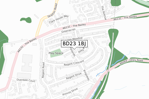 BD23 1BJ map - large scale - OS Open Zoomstack (Ordnance Survey)