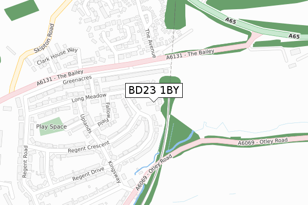 BD23 1BY map - large scale - OS Open Zoomstack (Ordnance Survey)