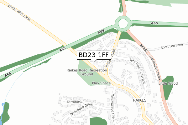 BD23 1FF map - large scale - OS Open Zoomstack (Ordnance Survey)