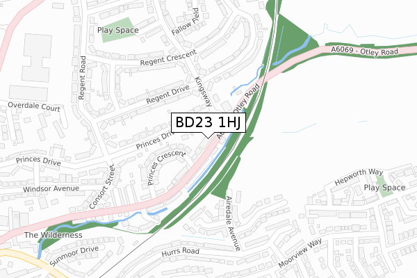 BD23 1HJ map - large scale - OS Open Zoomstack (Ordnance Survey)