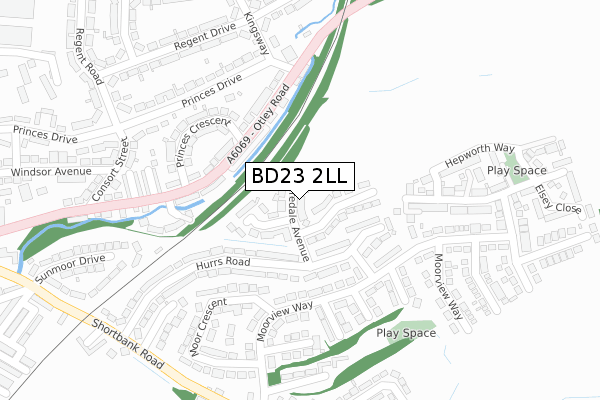 BD23 2LL map - large scale - OS Open Zoomstack (Ordnance Survey)